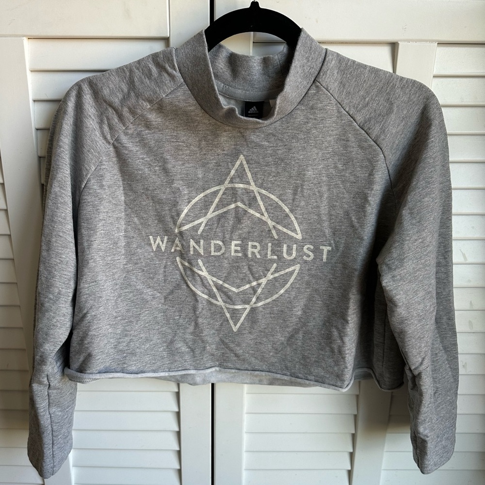 Adidas Wanderlust Grey Mock Neck Long Sleeve